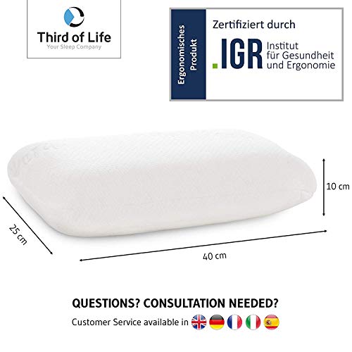 Volar Aloe Vera Almohada de Viaje | Cojín Cervical | Espuma Viscoelástica con Carbón de Bambú | 40x25x10cm