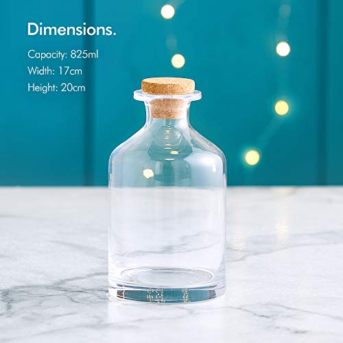 VonShef Jarra Licorera de Ginebra de Vidrio y 2 Copas de Globo – Gin y Tonic Juego de Coctelería - Ideal para Navidad o Regalo de inauguración de casa