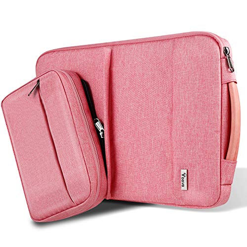 Voova 13 13.3 13.5 Pulgadas Funda Portátil,Bolsillo de Accesorios para Impermeable Funda Ordenador Portátil,para Chromebook,MacBook Pro/MacBook Air 13",Surface Book 2,XPS 13, para Señora,Rosado