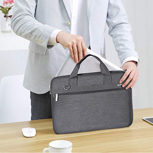 Voova 15.6 14 15 Pulgadas Maletin Funda de Ordenador Portatil, Bandolera Bolsa Protectora Upgrade Compatible para MacBook Pro Retina 2020,Surface Book 3 2 XPS Envy Yoga Chromebook, HP ASUS Acer,Gris