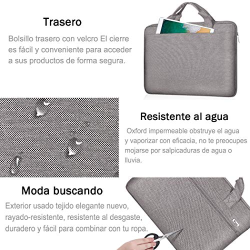 Voova 15.6 14 15 Pulgadas Maletin Funda de Ordenador Portatil,Bandolera Bolsa Protectora Upgrade Compatible para MacBook Pro Retina 2020,Surface Book 3 2 XPS Yoga Chromebook,HP ASUS Acer,Ceniza Caqui