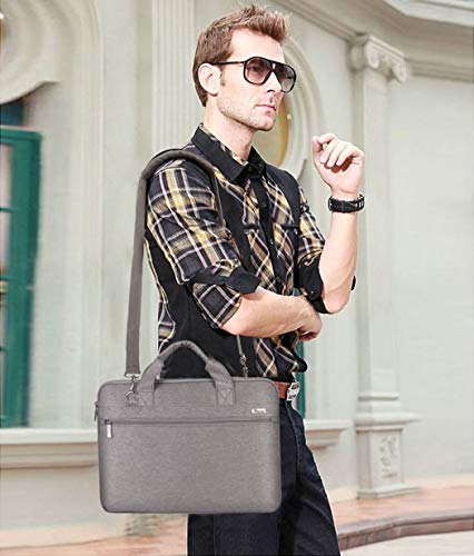 Voova 15.6 14 15 Pulgadas Maletin Funda de Ordenador Portatil,Bandolera Bolsa Protectora Upgrade Compatible para MacBook Pro Retina 2020,Surface Book 3 2 XPS Yoga Chromebook,HP ASUS Acer,Ceniza Caqui