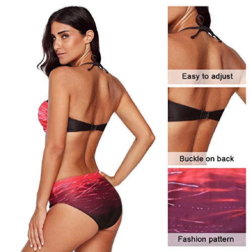 Voqeen Bikinis Mujer Push Up Bikinis 2020 Bandeau Top Traje de Baño Mujer Sexy Conjuntos de Bikini Reversibles 2pcs Halter Cuello Bikini