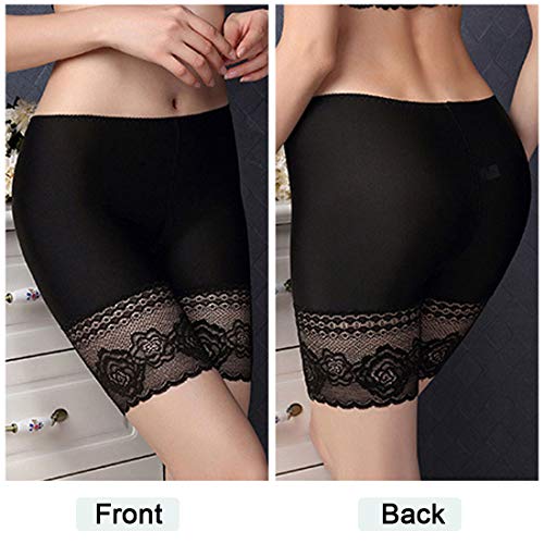 Voqeen Pack de 3 Pantalones Cortos de Seguridad para Mujer Encaje de Algodón Anti Rozaduras Bragas de Pierna Larga Ropa Interior Boxeadores Sexys para Niños Polainas Bragas Cortas