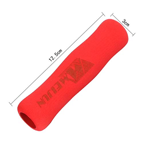 VORCOOL Esponja de Bicicleta Manillar Puños Bicicleta de montaña Ultraligero de Espuma de Alta Densidad Esponja de Silicona Manillar Agarre - 1 par (Rojo)