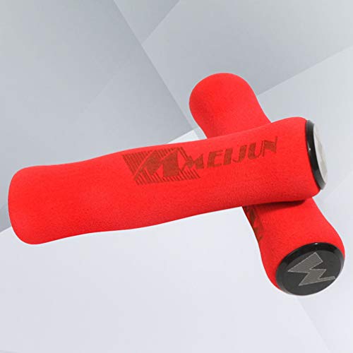 VORCOOL Esponja de Bicicleta Manillar Puños Bicicleta de montaña Ultraligero de Espuma de Alta Densidad Esponja de Silicona Manillar Agarre - 1 par (Rojo)