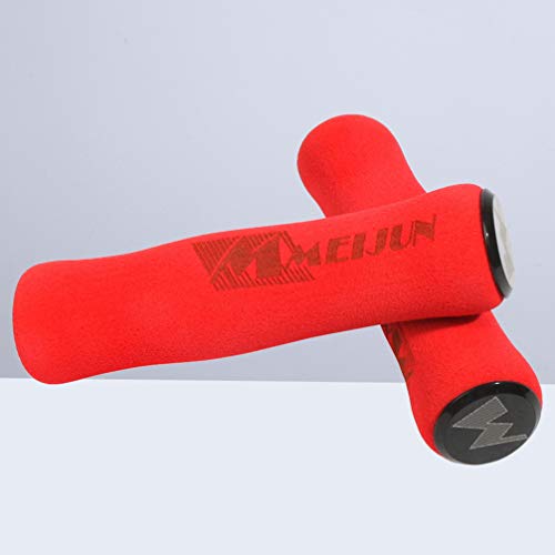 VORCOOL Esponja de Bicicleta Manillar Puños Bicicleta de montaña Ultraligero de Espuma de Alta Densidad Esponja de Silicona Manillar Agarre - 1 par (Rojo)
