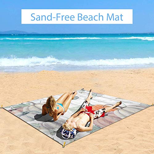 VORMOR Manta de Picnic,Calabazas de Acuarela Receta de diseño de Halloween de Acción de Gracias,Mantas de Playa al Aire Libre Impermeable Impermeable Estera para Acampada