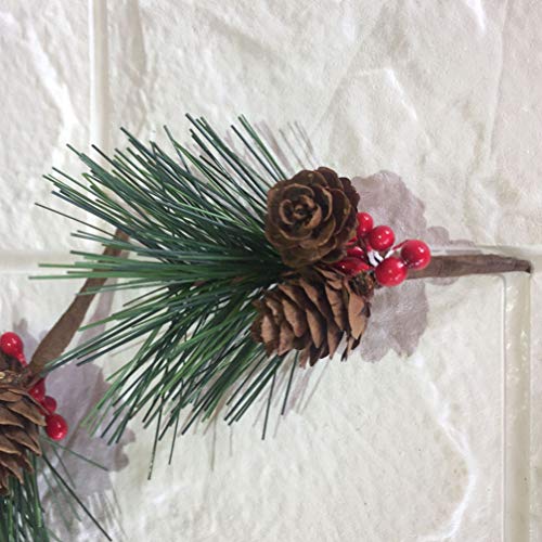 Vosarea - 10 Ramas de Pino Artificial con piñas y Bolas de Agujas de Pino, árbol de Navidad, Accesorios para Manualidades para decoración navideña y la casa y el jardín