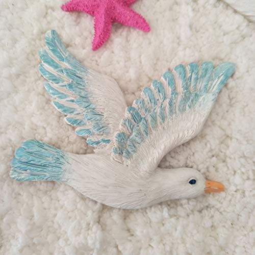 Vosarea Decoración Colgante de Pared de Resina de Gaviotas Aves Decoración de Playa Náutica 3 Piezas