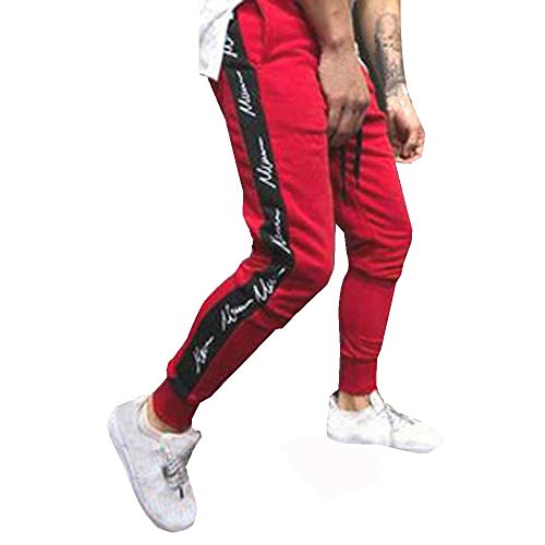 VPASS Pantalones para Hombre,Impresión de Letras Pantalones de chándal Sueltos Ocasionales Running Jogging Pantalon Slim Fit Pantalones Trend Largo Pantalones Ropa de Hombre Pants