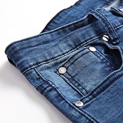 VPASS Pantalones Vaqueros para Hombre,Pantalones Casuales Moda Jeans Rotos Trend Largo Pantalones Pants Skinny Pantalon Fitness Jeans Largos Pantalones Ropa de Hombre