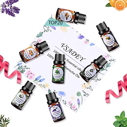 VSADEY Aceites Esenciales Aromaterapia 14pc Aceites Set de Regalo Perfecto Aceites Esenciales para Humidificador y Difusor Aroma, SPA, Masajes, relajarse, Set Essential Oils 100% Puro y Naturales