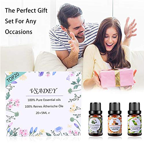 VSADEY Aceites Esenciales Aromaterapia 14pc Aceites Set de Regalo Perfecto Aceites Esenciales para Humidificador y Difusor Aroma, SPA, Masajes, relajarse, Set Essential Oils 100% Puro y Naturales