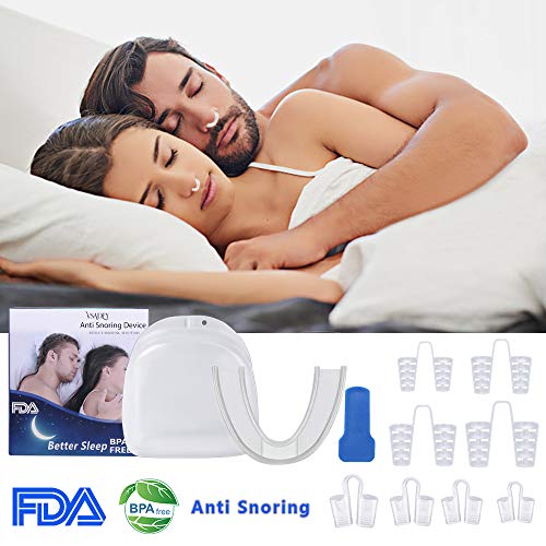 VSADEY Dispositivos Anti Ronquidos Soluciones Antirronquidos Nariz Solucion de Ronquido Antironquidos Nasal Dejar De Roncar Respiración 8PCS Dilatador Nasal+1PCS Ortesis Antirronquidos