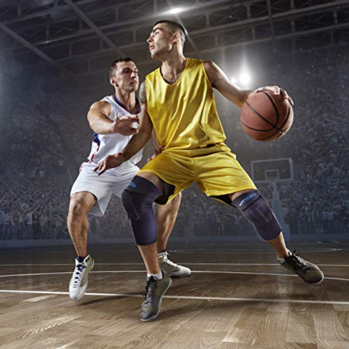 VSPORTS Rodilleras de Compresión Para Baloncesto Voleibol Béisbol Lucha Libre Senderismo Fútbol Voleibol Correr Tenis 1 Par Negro Small