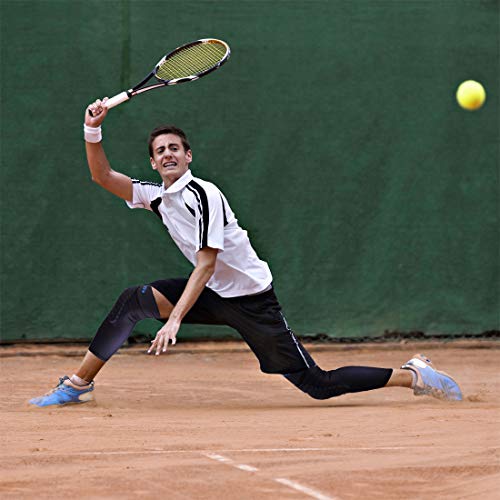 VSPORTS Rodilleras de Compresión Para Baloncesto Voleibol Béisbol Lucha Libre Senderismo Fútbol Voleibol Correr Tenis 1 Par Negro Small