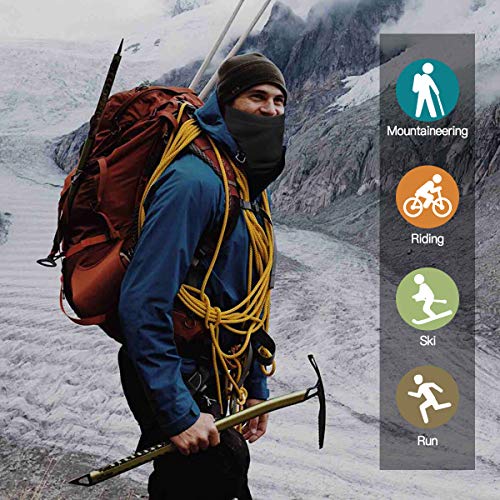 VSTON Braga Cuello Hombre Mujer Pasamontañas Calentadores De Cuello para Moto Forro Polar Multifuncional Braga Cuello Deportes de Invierno Negro Accesorio De Esquí Moto Universal