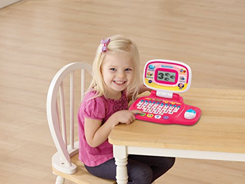 VTech Pequeordenador, Juguete para aprender en casa, ordenador infantil con más de 20 actividades que enseñan letras, números, animales, lógica y música, color rosa (80-155457)