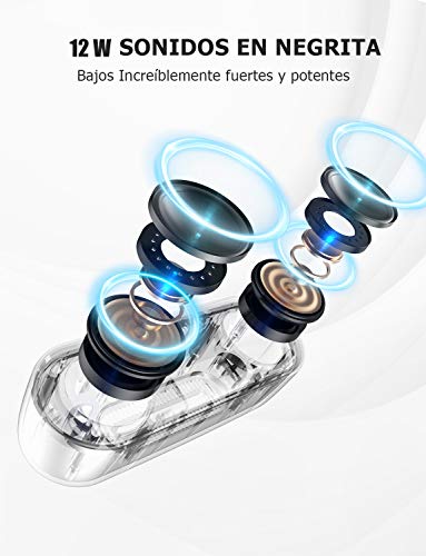 VTIN R4 Altavoz Bluetooth 12W, Altavoz Portatil Bluetooth 5.0, 24H de Reproducción, Altavoz Exterior con Micrófono, AUX/TF, para Móvil, Tabletas, MP3, Fiestas, Viajes