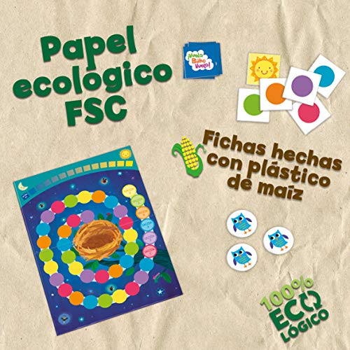 ¡Vuela Búho Vuela! Juego de mesa para niños cooperativo, Juego ecológico totalmente reciclable