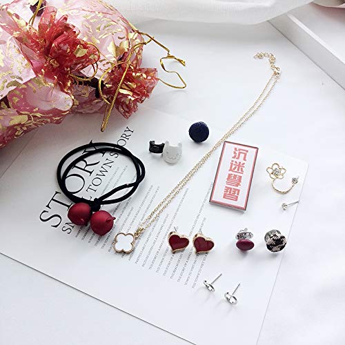 VVSBAOZI Crystal Pendientes Joyas creativas juerga pulsera accesorios para el cabello pendientes mixtas de almacenamiento conjunto joyería regalo cabeza cuerda, bolsa de bendición de la suerte