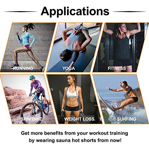 WABISABI DREAMS Pantalon Corto Neopreno Sauna, Leggins Rodilla Reductores Adelgazantes Anticeluliticos Cintura Alta, Mallas Fitness Push Up consigue una Sudoración efectiva en Fitness Negro (S)