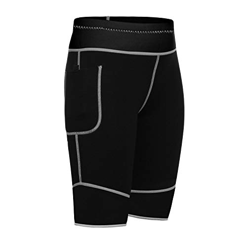 WABISABI DREAMS Pantalon Corto Neopreno Sauna, Leggins Rodilla Reductores Adelgazantes Anticeluliticos Cintura Alta, Mallas Fitness Push Up consigue una Sudoración efectiva en Fitness Negro (S)