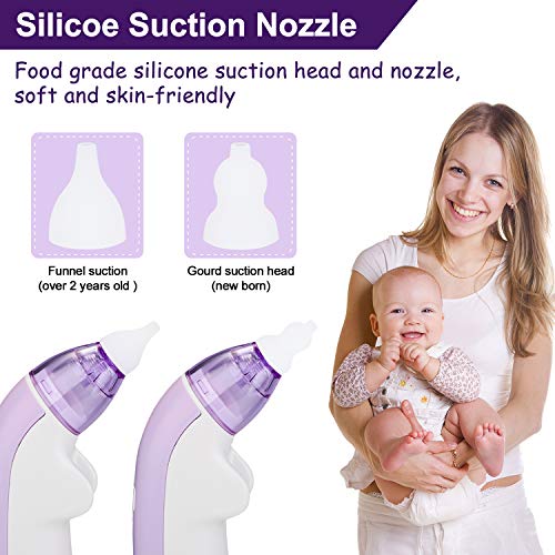 WADEO Aspirador Nasal Bebes Electrico Seguro Limpiar Nariz Bebe Limpiador de Nariz Mocos Eléctrico para Recién Nacidos y Niños