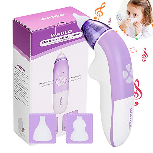 WADEO Aspirador Nasal Bebes Electrico Seguro Limpiar Nariz Bebe Limpiador de Nariz Mocos Eléctrico para Recién Nacidos y Niños