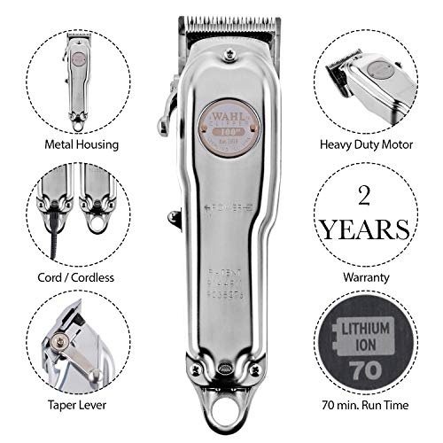 Wahl 100 Year Anniversary Clipper 81919-017 - Silver Hair Trimmer