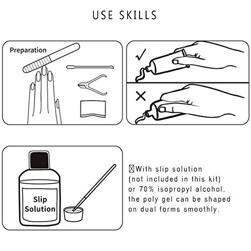 Wakaniya Polygel Kit Completo 30ml Poligel Uñas Extension Construcción Rápida Set Claro Blanco Rosado Colores Principiante Amigable con UV Capa Superior Base 100Pcs Moldes Lima de Nail Espátula