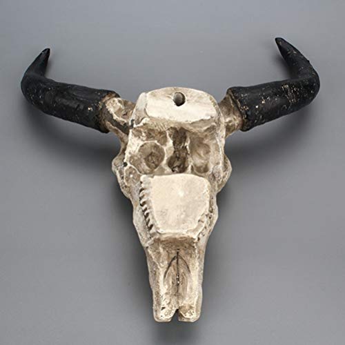 Wakauto 1 Unid Cráneo de Vaca Decoración de La Pared Resina Vaca Decoración de La Pared Artesanía Adornos Adornos de Halloween para El Bar en Casa