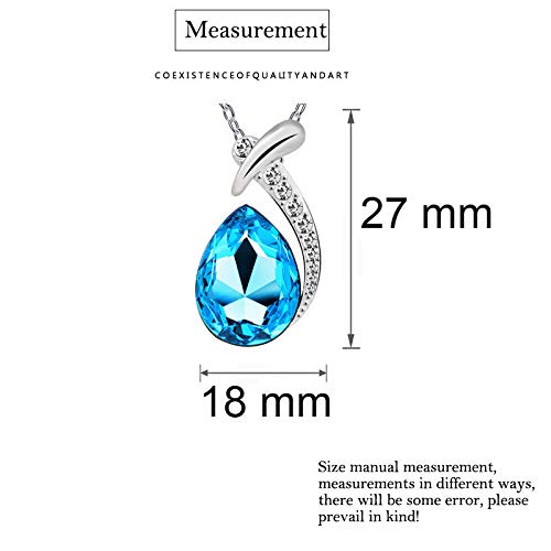 Wakerda - Conjunto de Collar y Pendientes de Cristal para Mujer, con Diamantes Artificiales, diseño de lágrima Blanco Blanco