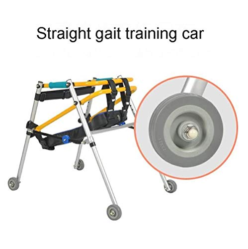 Walker Niño Ayudas para la rehabilitación de Miembros Inferiores Soporte de Entrenamiento Ajustable Marco para Caminar Plegable Guías direccionales de 4 Ruedas con cojín
