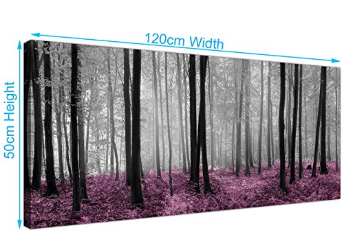 Wallfillers® - Lienzo impreso con el diseño de un bosque en tonos negro y blanco