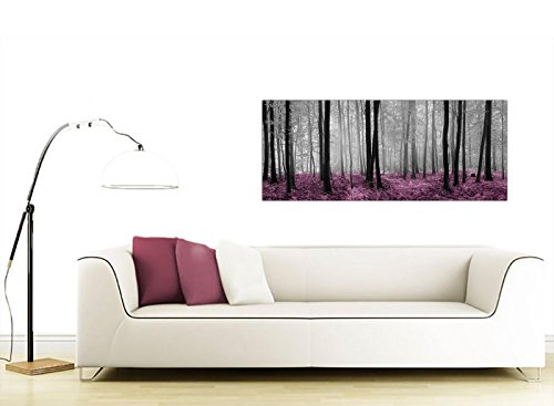 Wallfillers® - Lienzo impreso con el diseño de un bosque en tonos negro y blanco