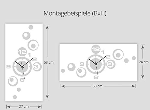 Wandora W1539 - Reloj de pared decorativo con espejo (53 x 24 cm), diseño moderno