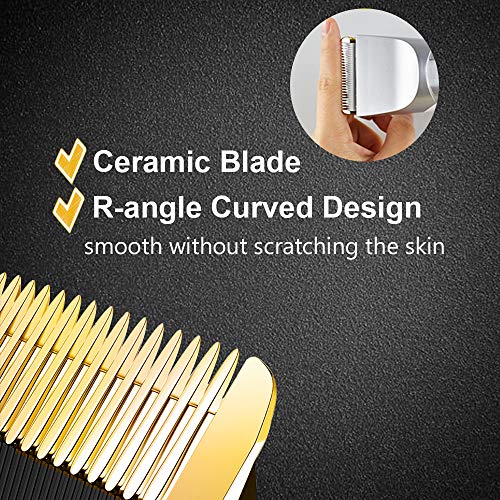 WANFEI Cortapelos Hombre Maquina de Cortar, Electrico Cortapelos Profesional Hombre de Pelo Recargable LCD, Impermeable Inalámbrica Barbero Electrico Recortador de Barba Con Peines de 3/6/9/12 mm