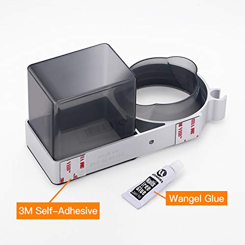 Wangel Soportes para secadores de Pelo, Organizador del almacenaje del Peine del secador de Pelo montado en la Pared, Pegamento Patentado + Autoadhesivo, Aluminio y Plástico ABS, Acabado Cromado