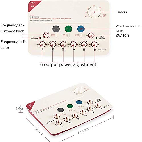 WANGIRL Masajeador TENS EMS 6 Canales Estimulador Muscular Equipo de Terapia de Acupuntura Masajeador Corporal Meridiano Máquina de Fisioterapia Electroestimulador Muscular de Relajación Acupuntura