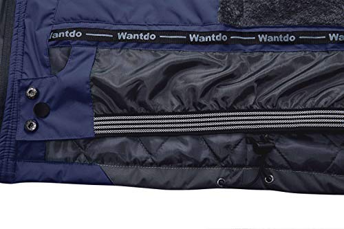 Wantdo Anorak Ski Nieve Deportiva Capucha Invierno Hombres Azul Marino X-Large