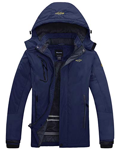 Wantdo Anorak Ski Nieve Deportiva Capucha Invierno Hombres Azul Marino X-Large