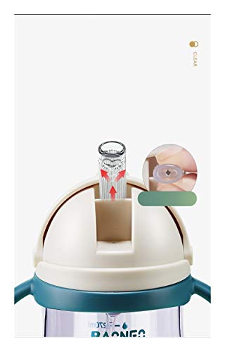 WanXingY En Forma de V 270ML Biberón Botella de Doble propósito con Paja Bola de Gravedad a Prueba de Fugas de la manija del Hombro de la Botella Correa (Color : Rosado)