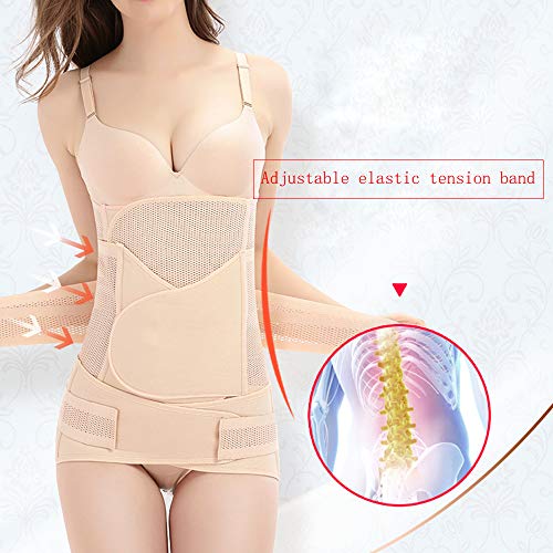 WANYIG Faja Postparto Cesarea 3 en 1 Transpirable Elástico Recuperación Post-Parto Vientre/Cintura/Soporte Pélvico Cinturón Faja para la Mujer y Maternidad (Marrón, L)