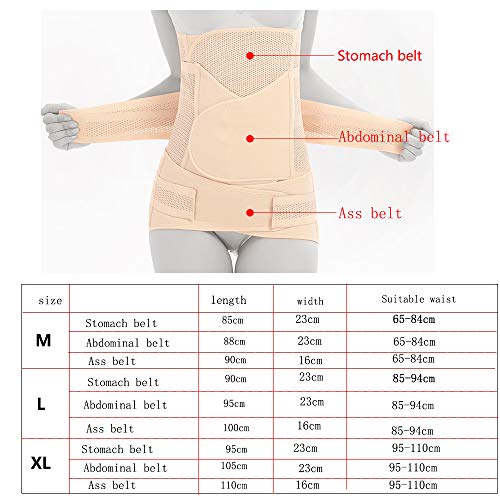 WANYIG Faja Postparto Cesarea 3 en 1 Transpirable Elástico Recuperación Post-Parto Vientre/Cintura/Soporte Pélvico Cinturón Faja para la Mujer y Maternidad (Marrón, L)