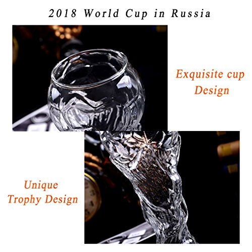 WAOBE Taza De Cerveza 2X Taza De Cristal Vasos De Vino Personalizados Cerveza Steins Copa Del Mundo Copa De Titanio En Forma Mejor, Regalo Para Tu Aficionado Al Fútbol Tu Novio, Esposo,6Cups
