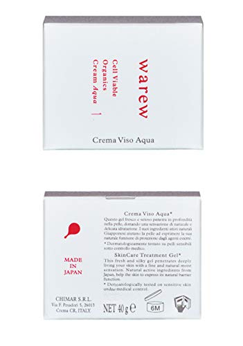 warew Cream Aqua – Crema Facial Fresca con Extractos de Plantas Médicas Japonesas, Concentrated Deep Sea Water y Extracto de Granada, 100% Made in Japan, 40g