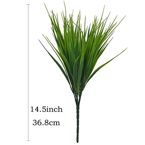 Warmter Plantas Artificiales al Aire Libre, Verde, plástico sintético, Hierba de Trigo, arbustos, Interior Exterior, Veranda, Oficina, Decoración de Boda, Planta Resistente a los Rayos UV