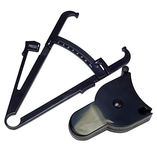WARMWORD Medidor De Grasa, [2 En 1] Medidor De Grasa Corporal Calibrador con Cinta MéTrica Y Tablas De Grasa Fitnes, Analizador De Salud con MedicióN Precisa Y GrabacióN
